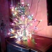 Plastic Bottle Christmas Tree - complete with a string of lights