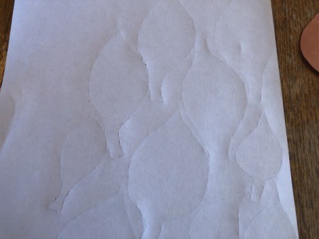 Making a Duct Tape Poinsettia - turn the paper with the tracings over