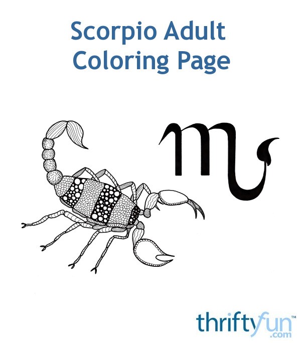 Scorpio Adult Coloring Page | ThriftyFun