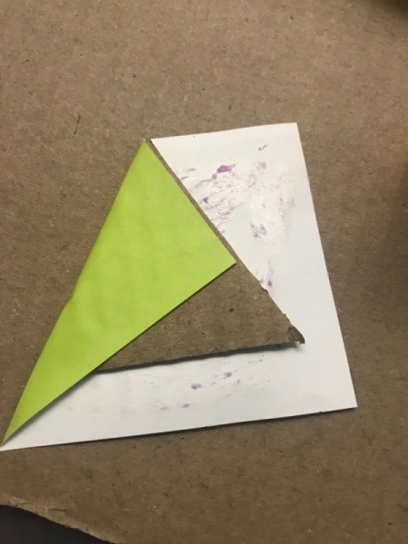 Christmas Triangle Candy Box Ornament - wrap paper around the triangle and glue in place