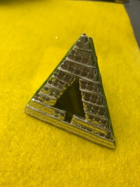 Christmas Triangle Candy Box Ornament - use hot glue to glue all of the triangle edges except for the base