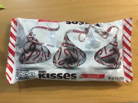 Christmas Triangle Candy Box Ornament - bag of Hershey's Kisses