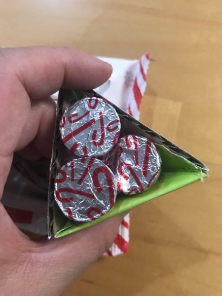 Christmas Triangle Candy Box Ornament - add candy