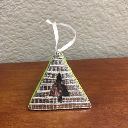 Christmas Triangle Candy Box Ornament - ready to hang on mini tree or hand out as favors