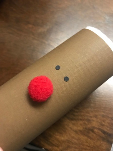 Holiday Reindeer Candy Holder - glue on pom pom nose