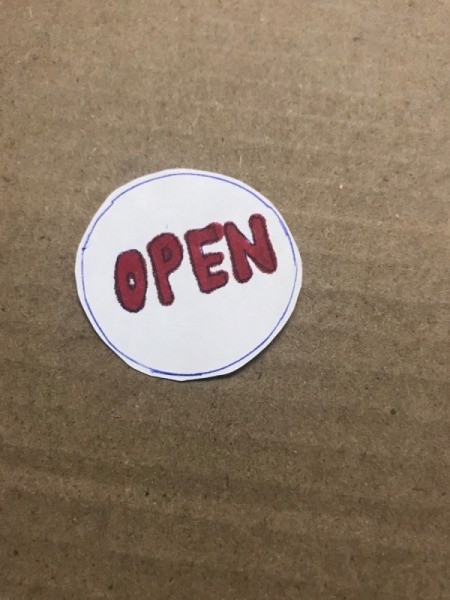 Holiday Reindeer Candy Holder -  write "Open" on a circle of paper