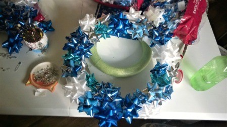 Happy Bow Wreath - totally covered wreath