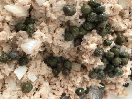 Salmon Salad with added capers