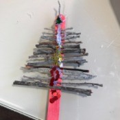 Nature Stick Christmas Tree Ornament - add glitter or confetti