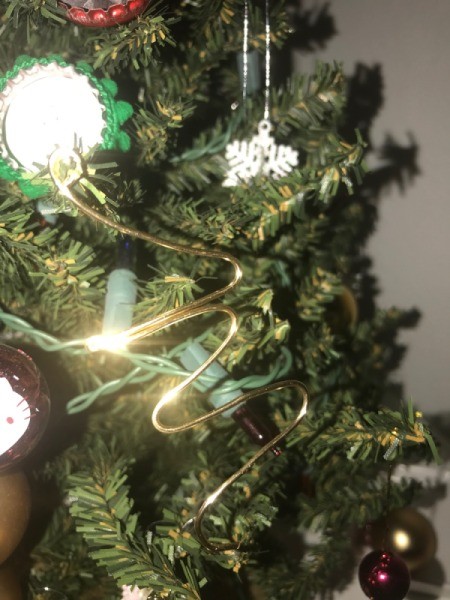 Wire Gift Tag Charm and Ornaments  - wire letter hanging on the tree