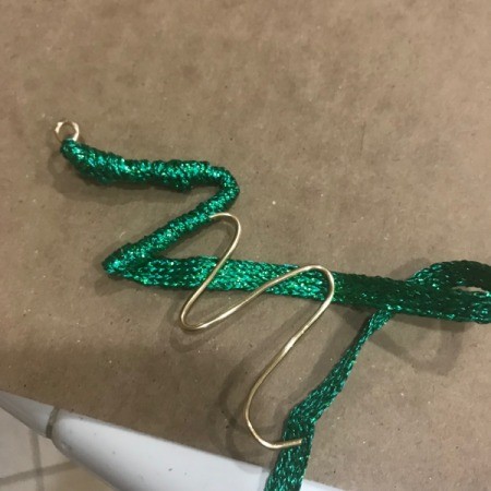Wire Gift Tag Charm and Ornaments - continue wrapping the wire with your ribbon
