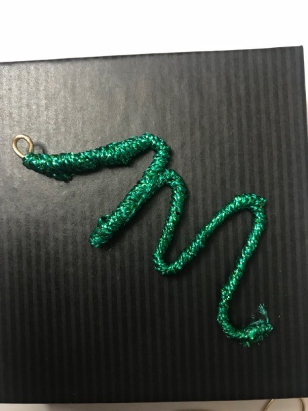 Wire Gift Tag Charm and Ornaments  - cut the ribbon and glue in place