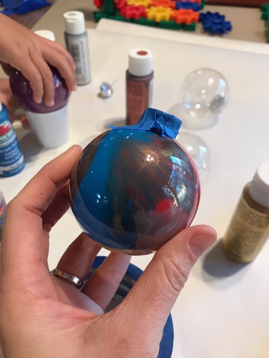 Making Poured Paint Glass Ornament Balls | My Frugal Christmas