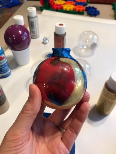 Poured Paint Ornaments - multicolor ornament