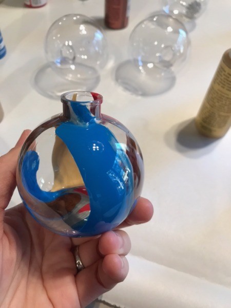 Poured Paint Ornaments - multicolors of paint