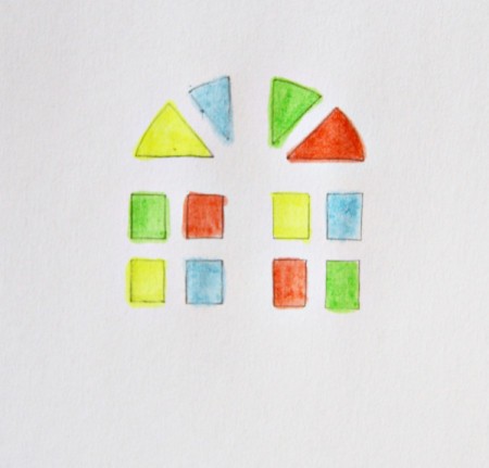 Stained Glass Church Window Christmas Card - use pens to color in panes