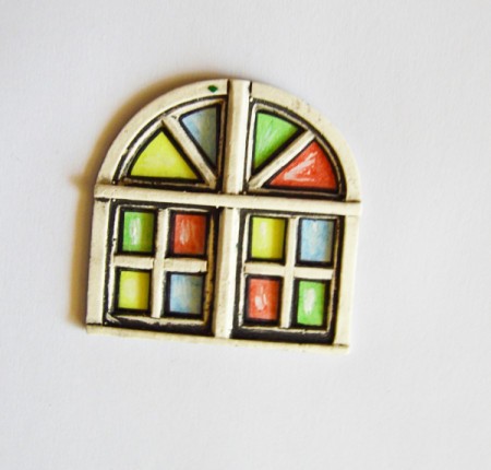 Stained Glass Church Window Christmas Card - glue the resin frame over the painted windows