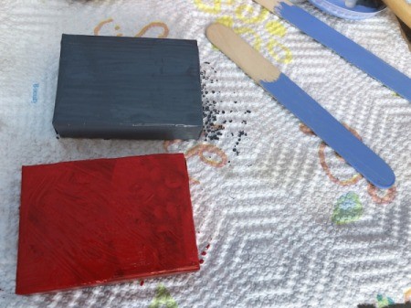 Snack Box New Year's Noisemakers - flip over and paint other side and allow to dry