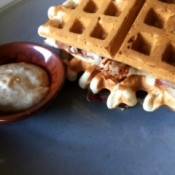 Stuffed Waffle with dipping sauce