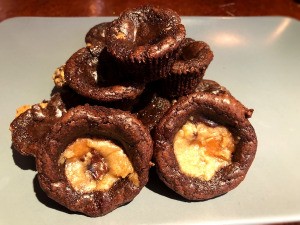 finished Nut Butter and Cookie Filled Brownie Cups