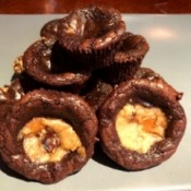 finished Nut Butter and Cookie Filled Brownie Cups