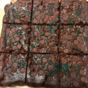 cut pan of Black Bean Brownies