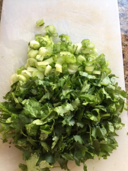 chopped onion and cilantro
