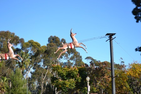 Christmas reindeer decorations in Balboa Park