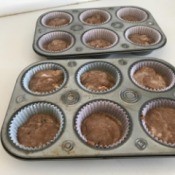 filled Muffin tins