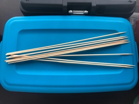 Ribbon Storage - skewers on top of storage box