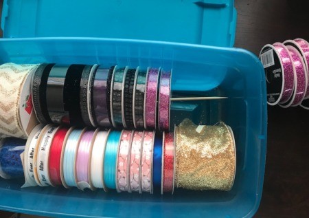 Ribbon Storage - skewer through the spools