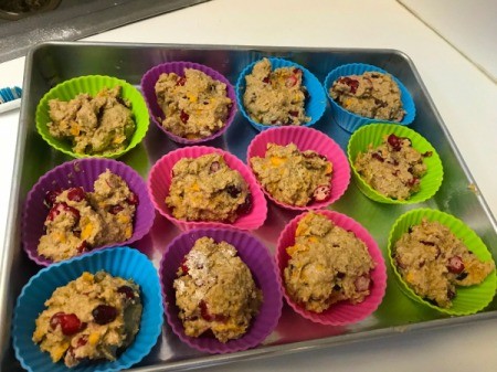 Cranberry Sweet Potato Muffins ready to bake