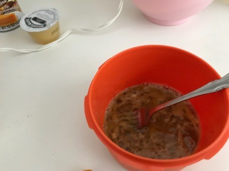 mixing eggs and sugar