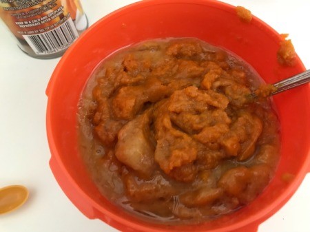 adding Pumpkin to muffin batter