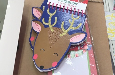 Christmas notebooks on sale after Christmas.