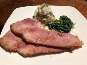 Honey Baked Ham on dinner plate