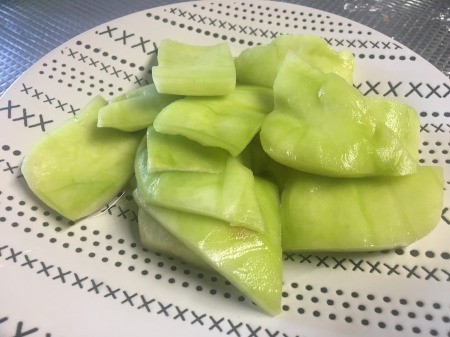 Watermelon Rind Pickles on plate