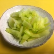 Japanese Style Watermelon Rind Pickles in bowl