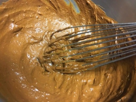 whisking ingredients