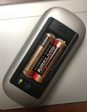 Corroded batteries that were left in a wireless mouse.