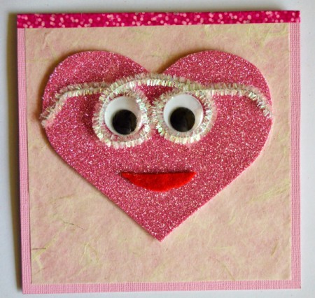 "Wide-Eyed Over You" Valentine Card - make and glue on pipecleaner glasses