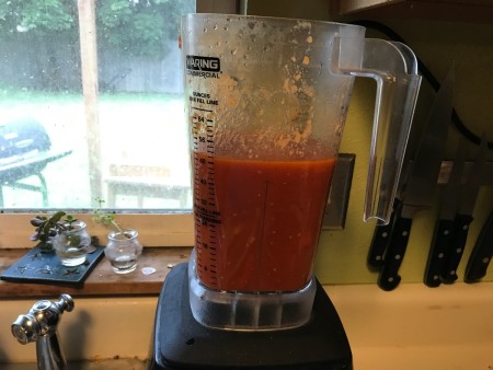 Blended tomato soup.