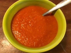 A bowl of tomato soup.