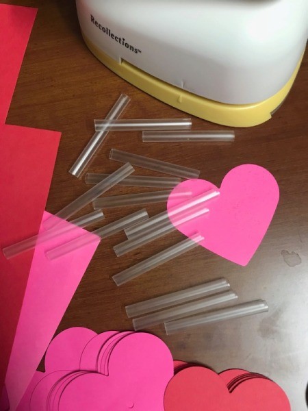Heart Shaped Leis - cut straws and hearts