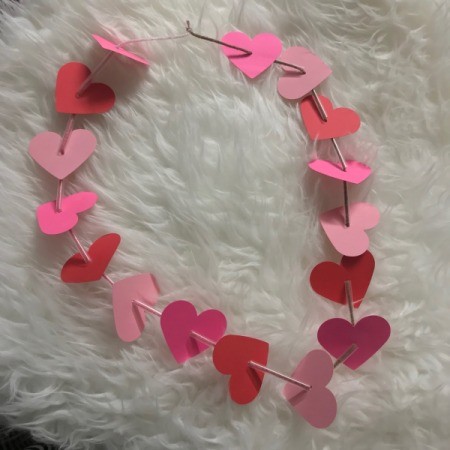 Heart Shaped Leis - string of hearts with straw segments between