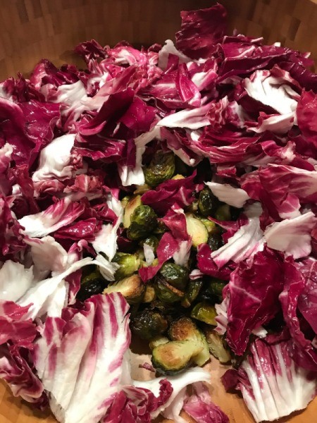 adding radicchio leaves