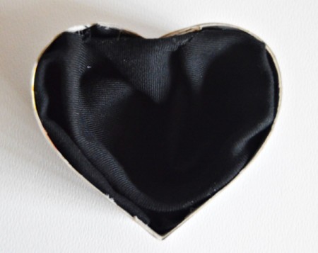 Hubby's Valentine Day Tot or Shooter Box  - apply glue to the inside of the box and glue linen in place