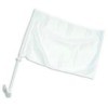 A white undecorated car flag on a white background.