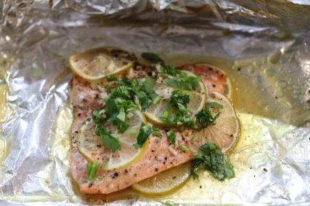 Honey Lime Salmon on foil