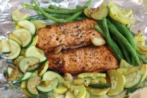 Honey Lime Salmon with vegetables